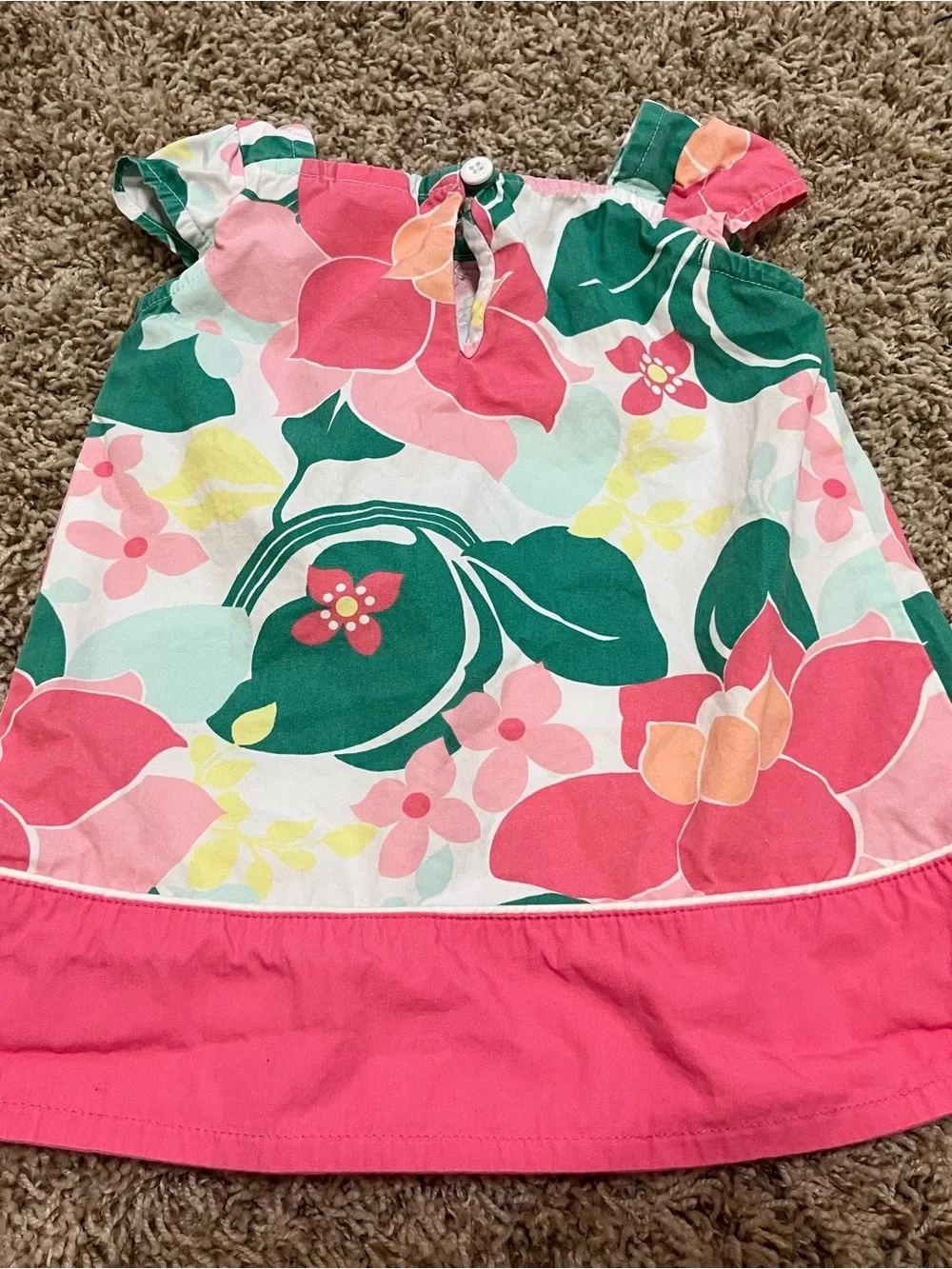Gymboree Pink, Green & White Floral Sundress
